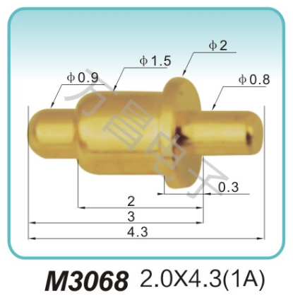 M3068 2.0x4.3(1A)磁吸式弹簧针 弹簧连接器